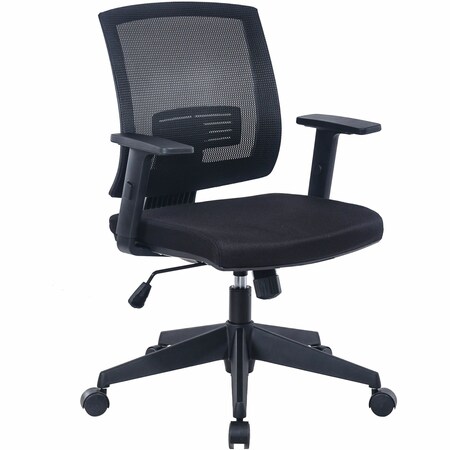 Lorell SOHO Mesh Mid-Back Task Chair, Black LLR41842